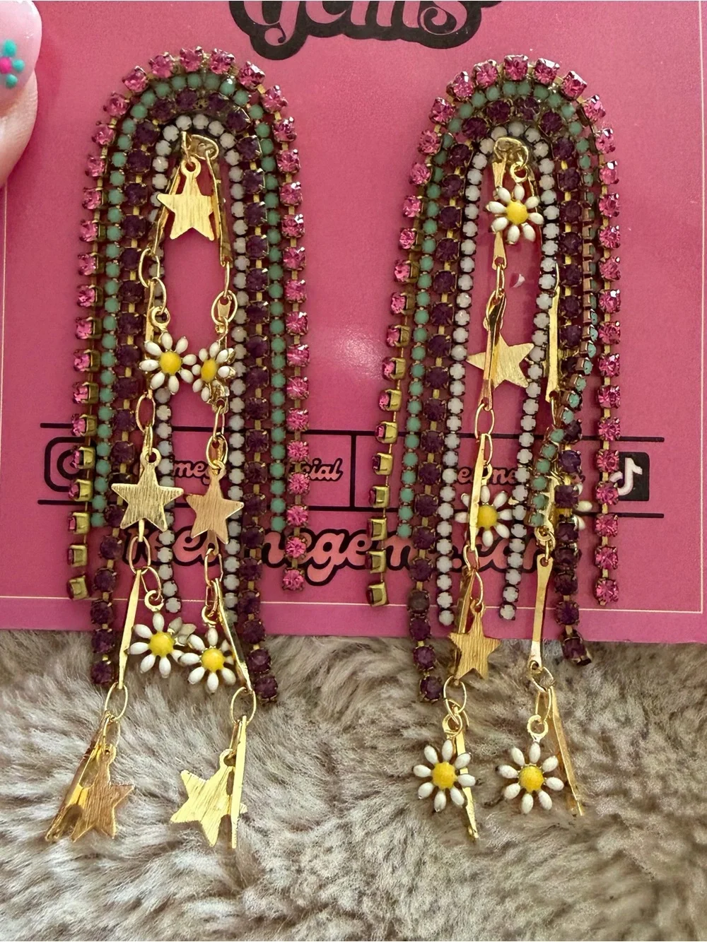 Feed me gems / hair candy by Han OG star flower statement rhinestone earring